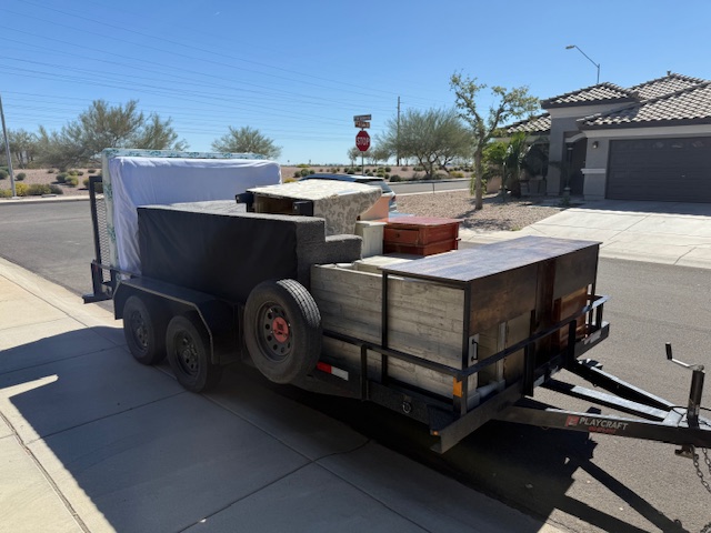 Trailer loaded with furniture for hauling in Peoria AZ